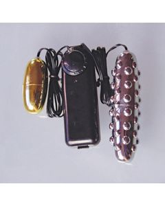 Vibrating Tickler w/Egg - Silver and Gold